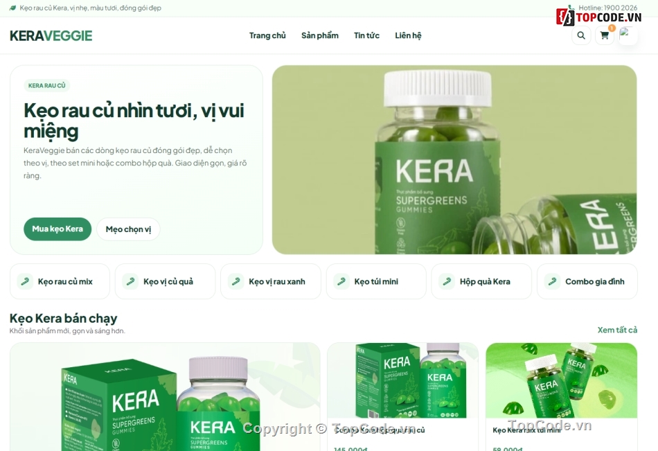 bán kẹo,bán website,website bán rau củ